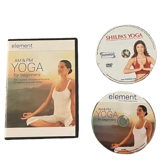 3/15 or 10/25, 2 YOGA DVDs - Element: AM & PM Yoga for Beginners & Shilpa's Yoga - Picture 1 of 2